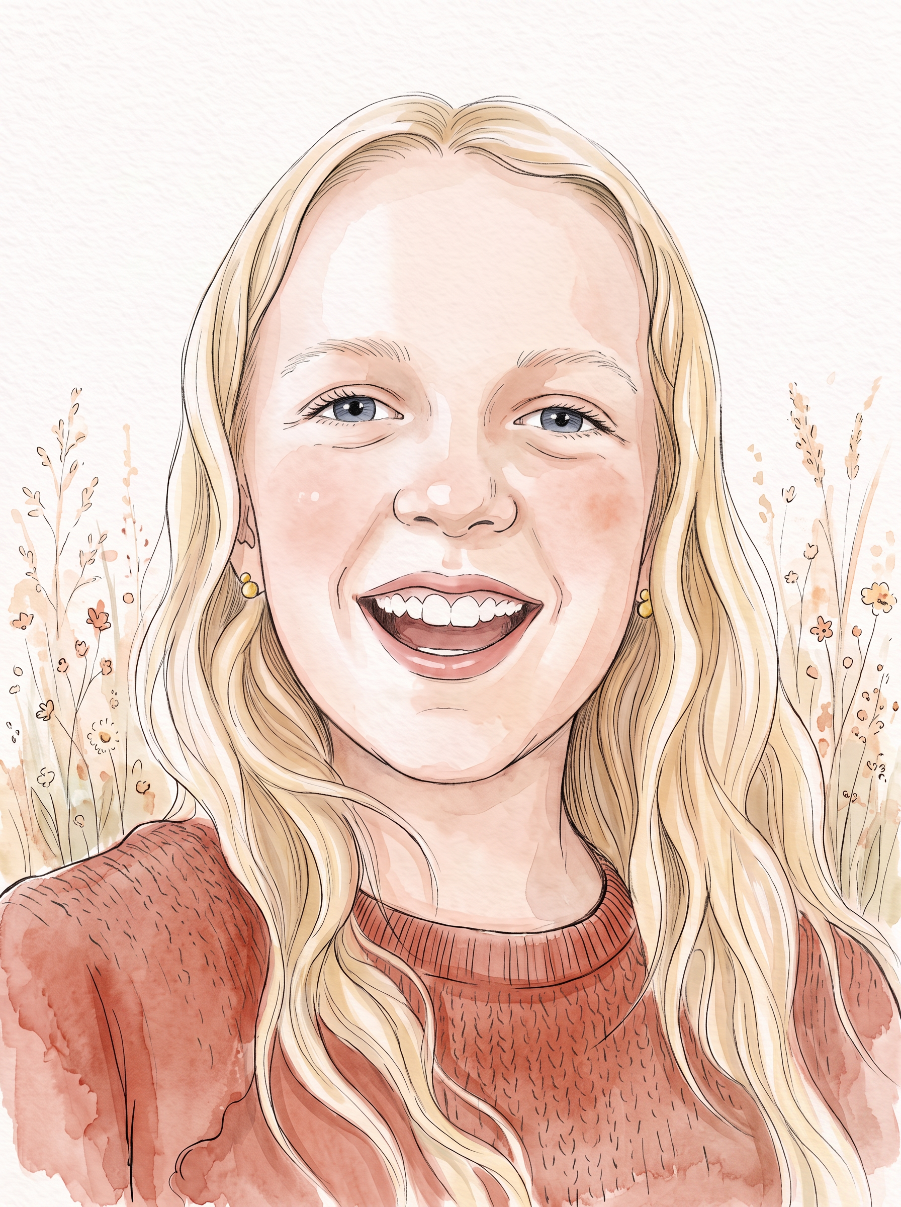 Portrettillustrasjon av Helle